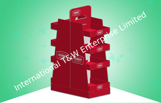 Mua Quảng cáo Tông màu đỏ POS Hiển thị 2 Mặt Bốn Kệ Không gian Lớn Ổn định online manufacture
