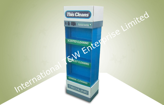 Giá tốt. Double Face Show Three Shelf POS Cardboard Displays Sell Cleaning Products trực tuyến