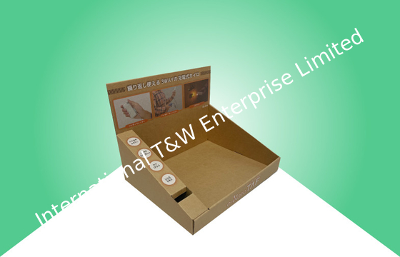 Brown Natural Kraft Cardboard Counter Display, bán thiết bị điện tử