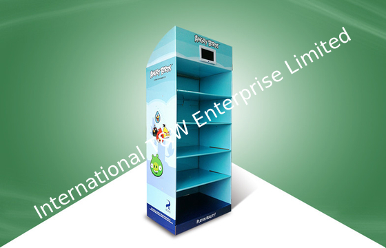 Giá tốt. Five Shelf Pop Cardboard Hiển thị Stands Angry Birds Đồ chơi cố định Với Tv Player trực tuyến