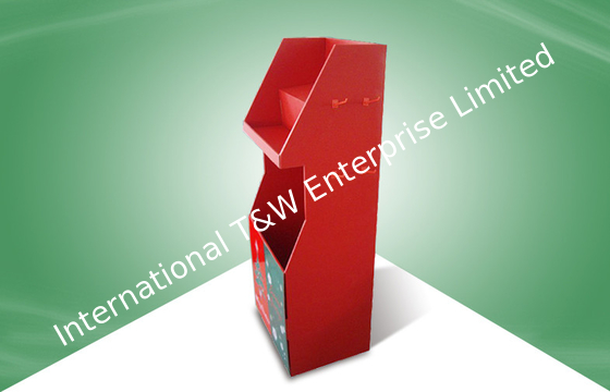 Giá tốt. Red Free Standing Display Unit Cardboard Floor Display with Hooks for Christmas Gifts trực tuyến