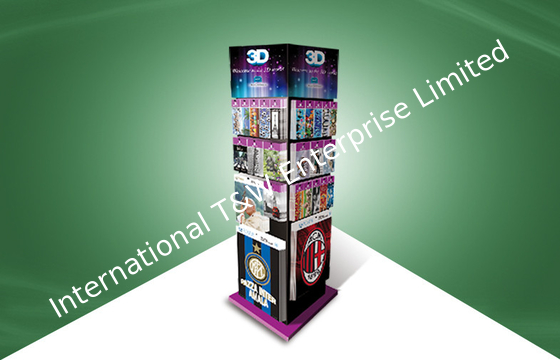 Giá tốt. Four Face Show Cardboard Display Stands , Floor Standing Display Units To 3d Poster Cards trực tuyến