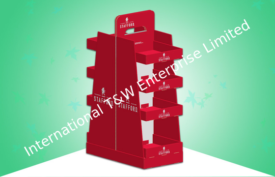 Giá tốt. Heavy Duty Cardboard Pos Hiển thị hai mặt Hiển thị Bốn Kệ Để Adverstizing trực tuyến