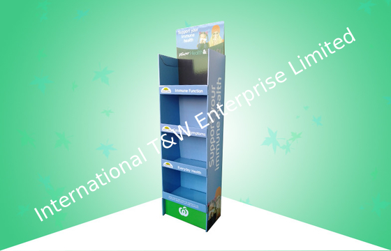 Giá tốt. Medicine Cardboard Pos Hiển thị chân đế Thiết kế mạnh mẽ Kết thúc bóng với 4 kệ trực tuyến